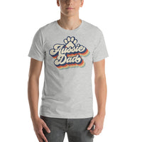 Retro Aussie Dad With Paw Print T-Shirt