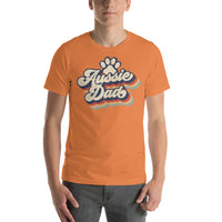 Retro Aussie Dad With Paw Print T-Shirt