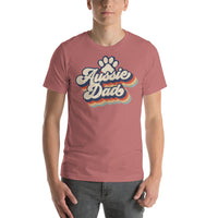 Retro Aussie Dad With Paw Print T-Shirt