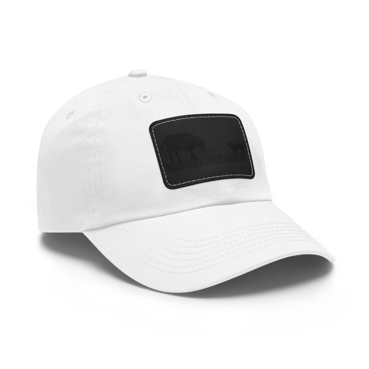 Working Aussie Source Dad Hat with Leather Patch (Rectangle)