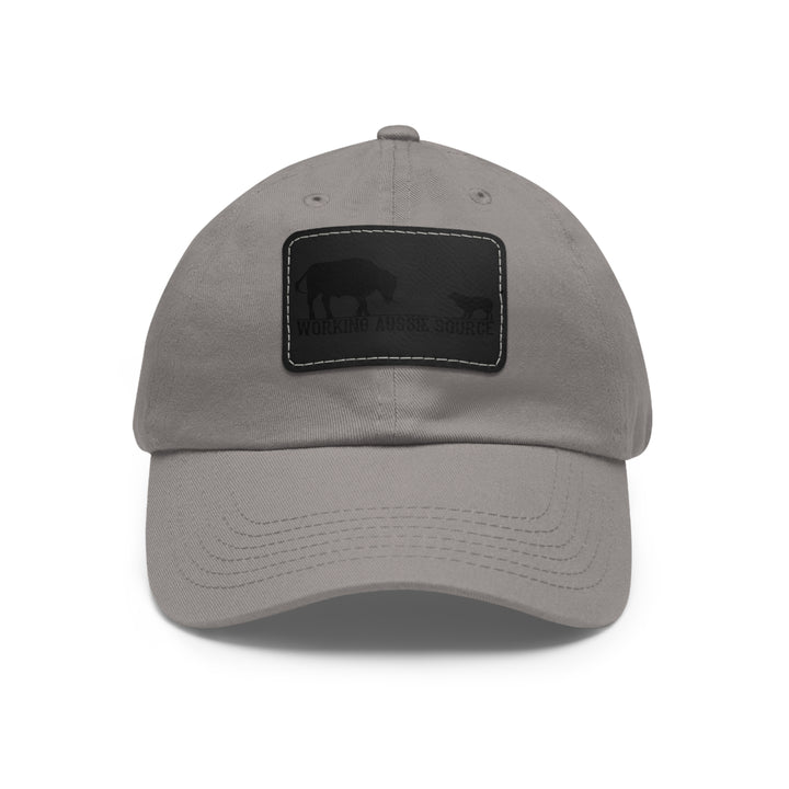 Working Aussie Source Dad Hat with Leather Patch (Rectangle)