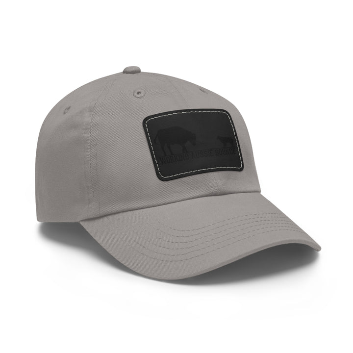 Working Aussie Source Dad Hat with Leather Patch (Rectangle)