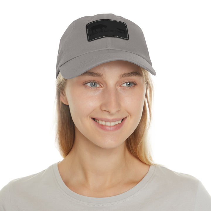 Working Aussie Source Dad Hat with Leather Patch (Rectangle)