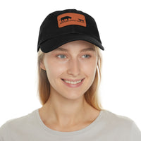 Working Aussie Source Dad Hat with Leather Patch (Rectangle)