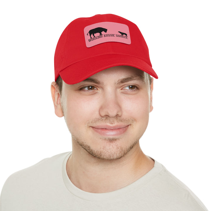 Working Aussie Source Dad Hat with Leather Patch (Rectangle)