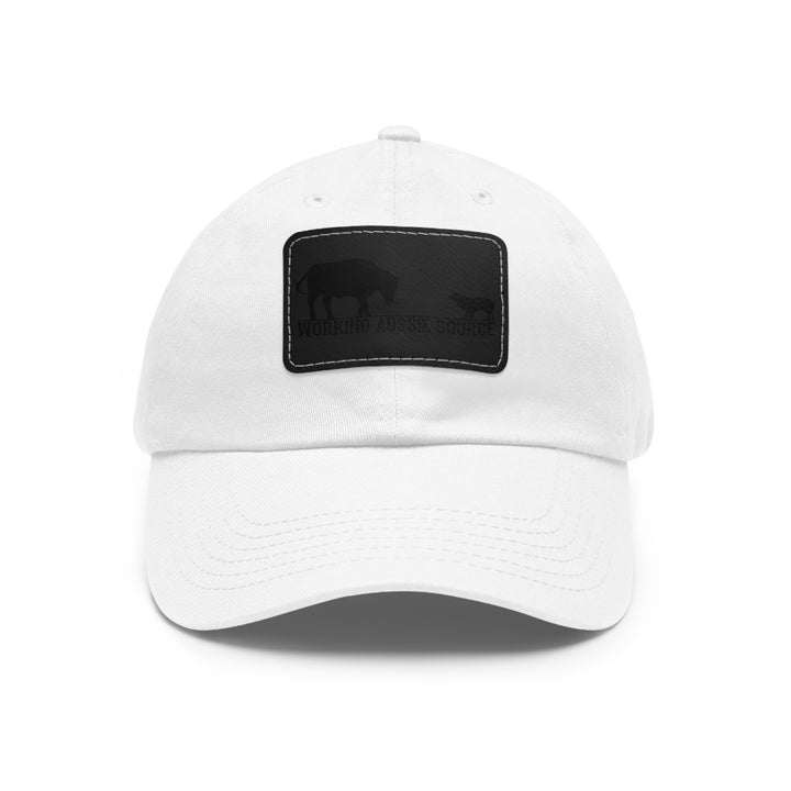 Working Aussie Source Dad Hat with Leather Patch (Rectangle)