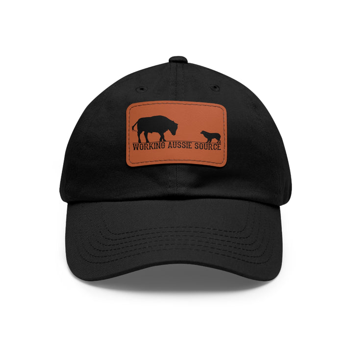 Working Aussie Source Dad Hat with Leather Patch (Rectangle)