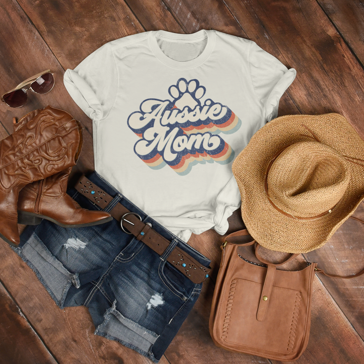 Aussie Mom Bubble Letters T-Shirt