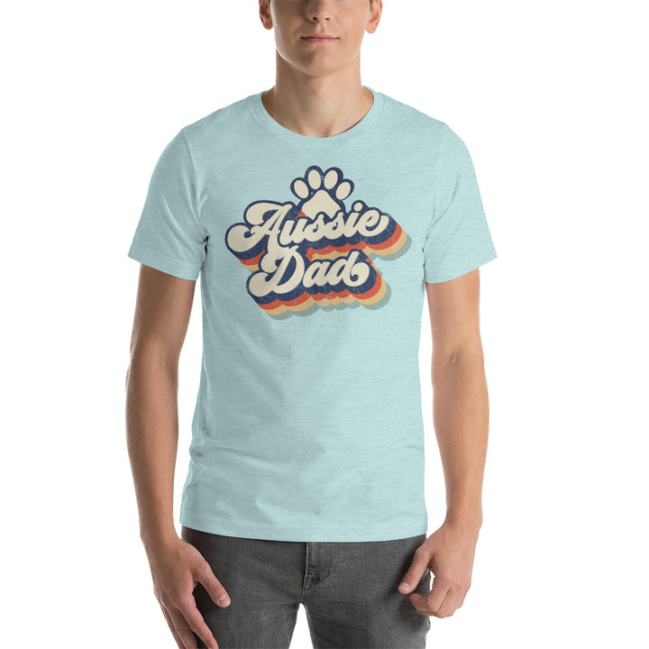 Retro Aussie Dad With Paw Print T-Shirt